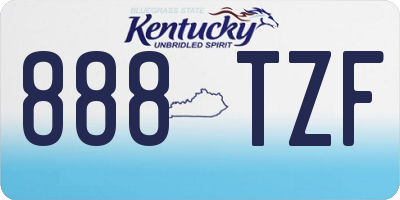 KY license plate 888TZF