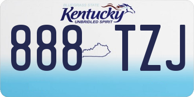 KY license plate 888TZJ