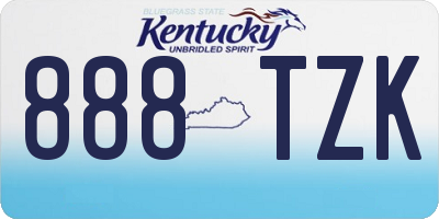KY license plate 888TZK