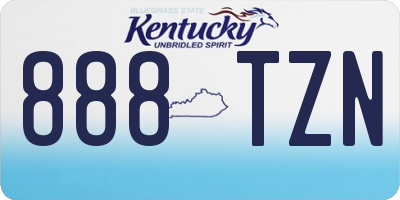 KY license plate 888TZN