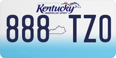 KY license plate 888TZO