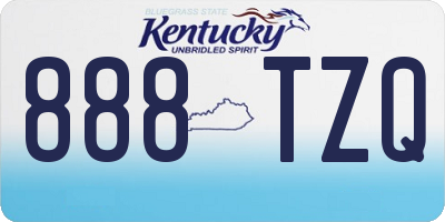 KY license plate 888TZQ