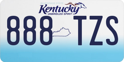 KY license plate 888TZS