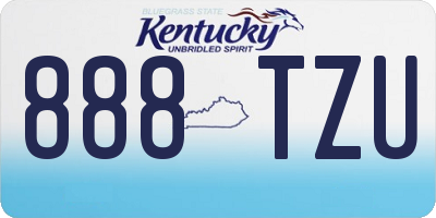 KY license plate 888TZU