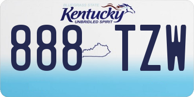 KY license plate 888TZW