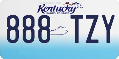 KY license plate 888TZY