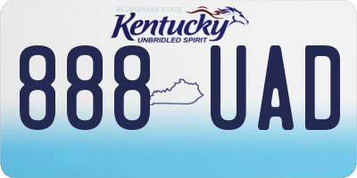 KY license plate 888UAD