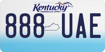 KY license plate 888UAE