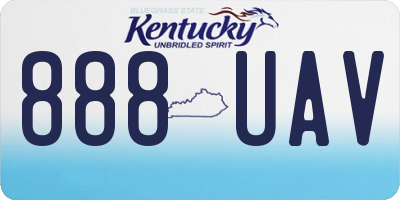 KY license plate 888UAV