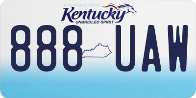 KY license plate 888UAW