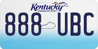 KY license plate 888UBC