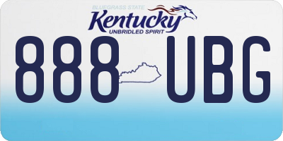 KY license plate 888UBG