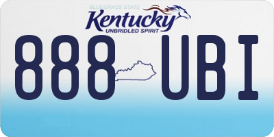 KY license plate 888UBI