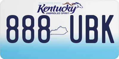 KY license plate 888UBK