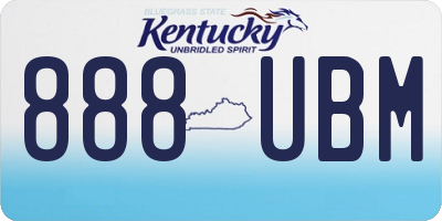 KY license plate 888UBM