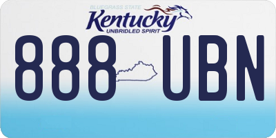 KY license plate 888UBN