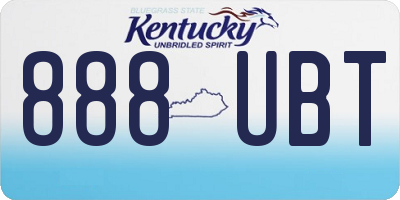 KY license plate 888UBT