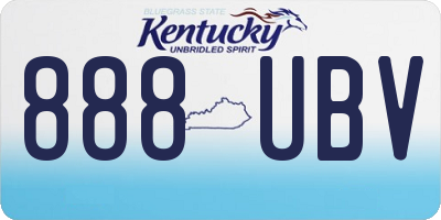KY license plate 888UBV