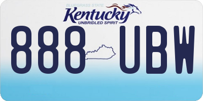 KY license plate 888UBW