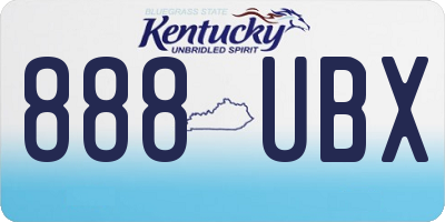 KY license plate 888UBX