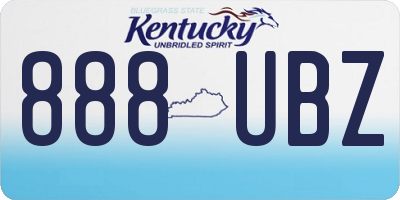 KY license plate 888UBZ