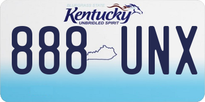 KY license plate 888UNX
