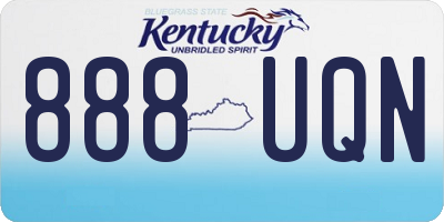 KY license plate 888UQN