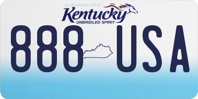 KY license plate 888USA