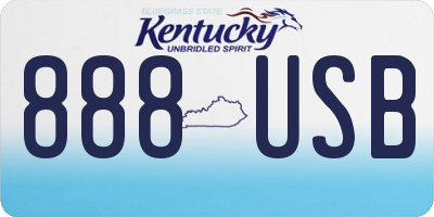KY license plate 888USB