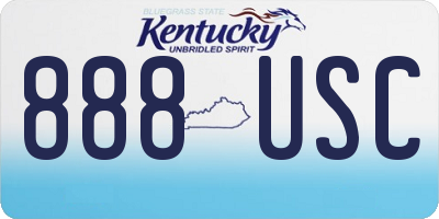 KY license plate 888USC