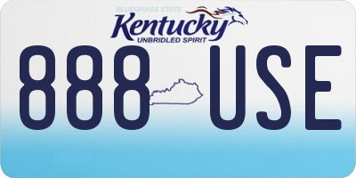KY license plate 888USE