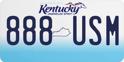 KY license plate 888USM