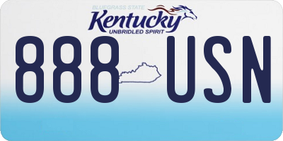 KY license plate 888USN