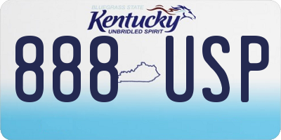 KY license plate 888USP