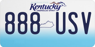 KY license plate 888USV