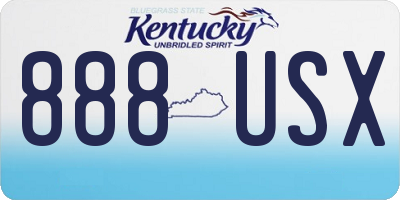 KY license plate 888USX