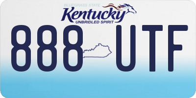 KY license plate 888UTF
