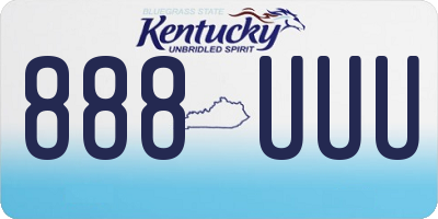 KY license plate 888UUU