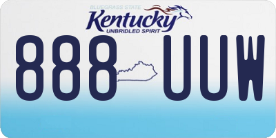 KY license plate 888UUW
