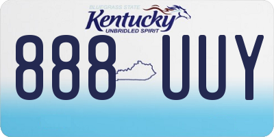 KY license plate 888UUY