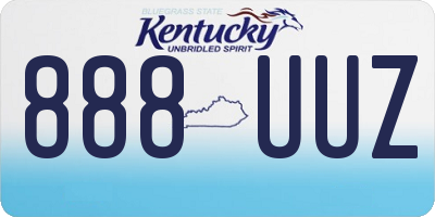 KY license plate 888UUZ