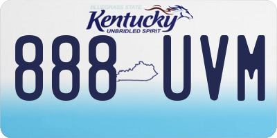 KY license plate 888UVM