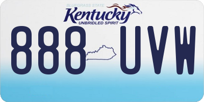 KY license plate 888UVW