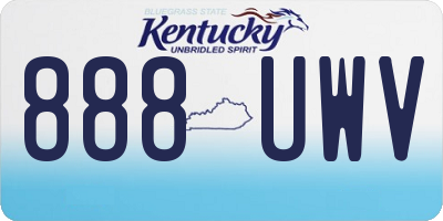 KY license plate 888UWV