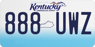 KY license plate 888UWZ