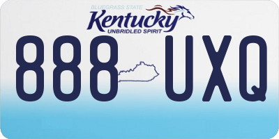 KY license plate 888UXQ