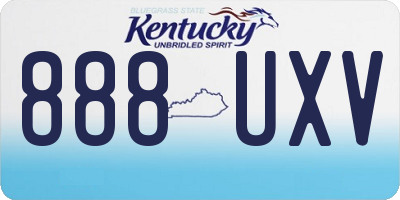 KY license plate 888UXV