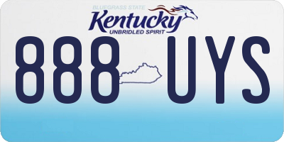 KY license plate 888UYS