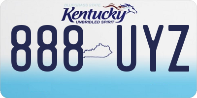 KY license plate 888UYZ