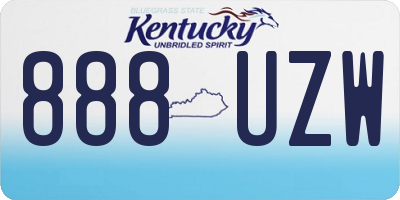 KY license plate 888UZW